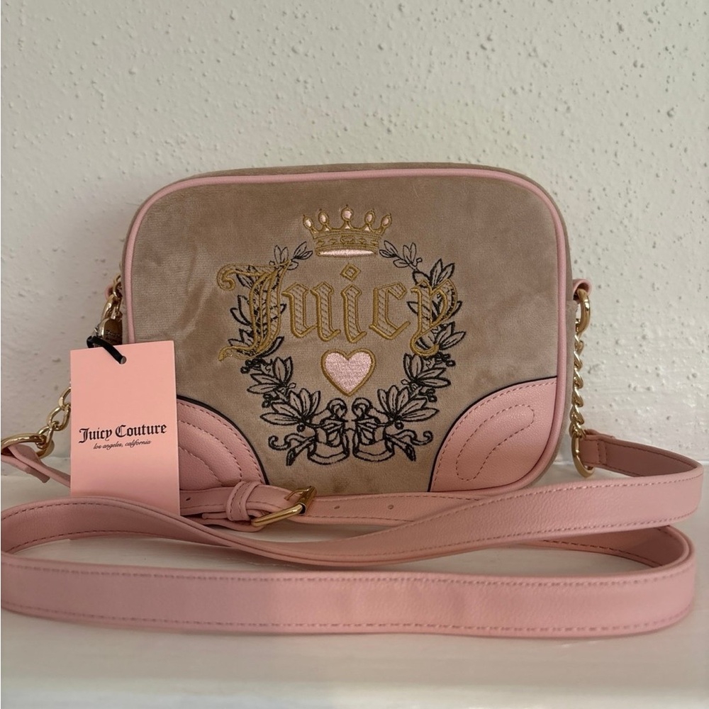 Juicy Couture Pink and Tan Crossbody Bag